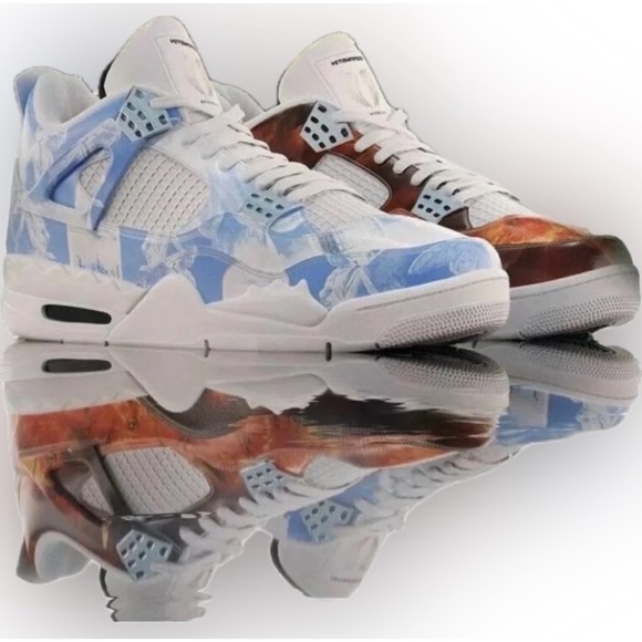 Kito Afterlife Jordan 4 Retro Style Custom Unique Design With Tear Away Feature.